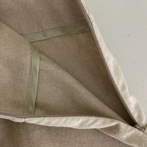 Wide‎ Leg Pants Womens 16 Khaki Linen Cotton Blend Coastal Quiet Luxury Beachy - Picture 5 of 9